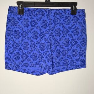 Kenar Blue and Black Patterned Shorts
